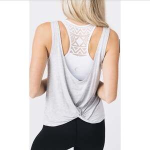 Zyia Ash Swirl Athletic Twist Back Tank Top Women's XXL
